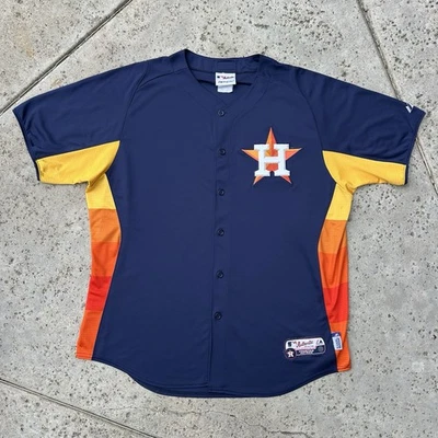 Houston Astros Jersey Tequila Sunrise Authentic Alternate 2017 XL Majestic CLEAN - Image 1 of 4
