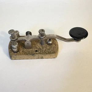 Vintage Speed-X Morse Code Telegraph Key Gold Tone Base - Picture 1 of 9