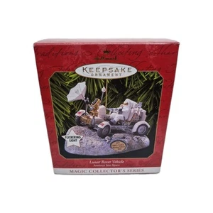 1999 Hallmark Andenken Ornament Reisen in den Weltraum beleuchteter Mondrover offene Box - Bild 1 von 9