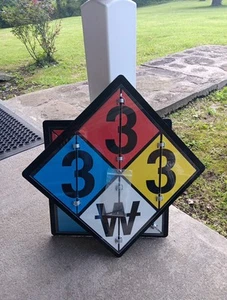 15.5" NFPA Aluminum Flip Panel Placard Sign Hazmat W/ Clear Cover - Picture 1 of 4