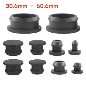 Ø 30.6mm - 60.6mm Black Silicone Rubber Snap-On Hole Plugs Tube Inserts Stoppers - Picture 1 of 10