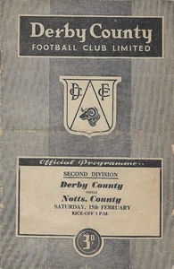 DERBY COUNTY V NOTTS COUNTY ~ 15 FEBRUARY 1958~ DIVISION 2 FOOTBALL PROGRAMME - Picture 1 of 1