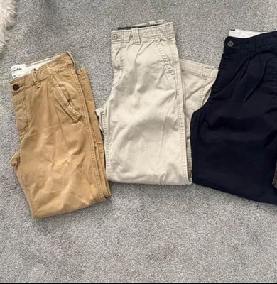 LOTE 3 NIÑOS CAQUIS / PANTALONES DE VESTIR / PANTALONES - AZUL MARINO Y BEIGE - TALLA 12 Foto 1 de 4