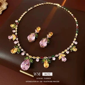 Swarovski Zirkonia Braut Halskette und Ohrringe Set - Bild 1 von 6