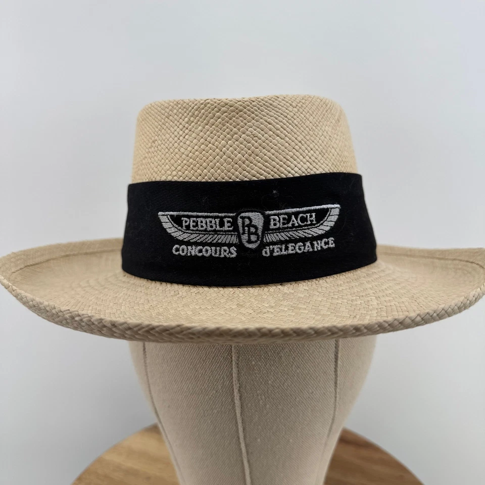 Sombrero de Paja Pebble Beach Concours d'Elegance Banda Talla Pequeña Escala Panamá Foto 1 de 4