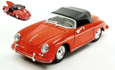 MODELLINO AUTO STATICO WELLY PORSCHE 356A SPEEDSTER CLOSED ROSSO SCALA 1:24 - Immagine 1 di 2