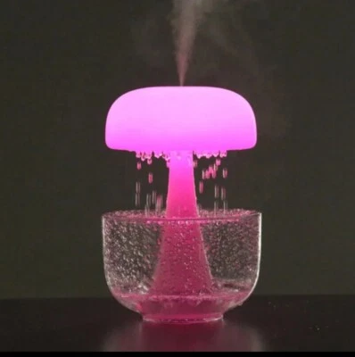 Umidificador de nuvem de chuva difusor de aroma elétrico cogumelo lâmpada de 7 cores com óleos - Imagem 1 de 4