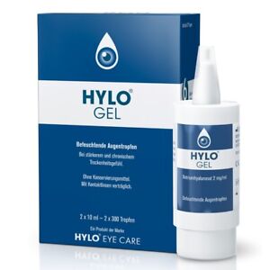HYLO Gel Augentropfen 2x10ml Intensivbetreuung bei trockenen Augen PZN 06144964