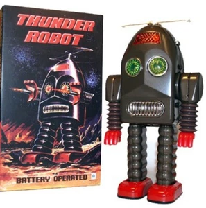 Thunder Robot Tin Toy Battery Operated Dark Brown original color SALE! - Picture 1 of 1