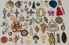 Big Lot 40+ Most Vintage Jewelry Making Charms Pendants All Kinds Metals & More