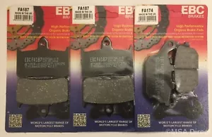 EBC Orgánico Delantero y Trasero Pastillas Freno Para Honda VTR1000 Firestorm ( - Imagen 1 de 10