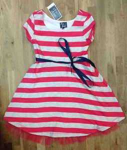 $52 Pink & Violet Girls' Tulle-Hem Skater Dress , Coral/Gray, Size 5 - Picture 1 of 1