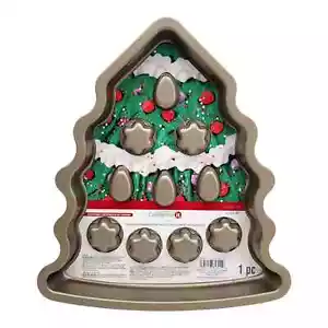 Celebrate It No Stick Baking Pan Christmas Tree Shaped Cake Tray Bakeware NEW - Picture 1 of 2