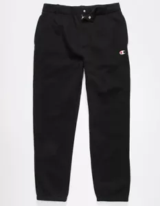 $80 NWT CHAMPION black reverse weave L tailored sweat pants w/belt loops Zipper - Picture 1 of 7