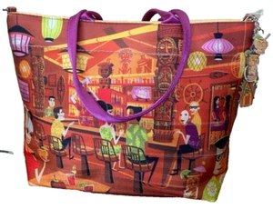 Disney Parks Harveys Shag Trader Sam's Enchanted Tiki Bar Tote Bag Purse - Picture 1 of 6