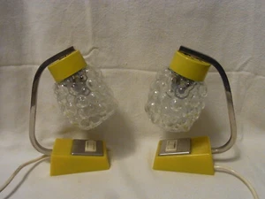 Pair Bubble Glass Night Stand Bedside Lamp H.Tynell Style Mid Century 70s #UEBN - Picture 1 of 9