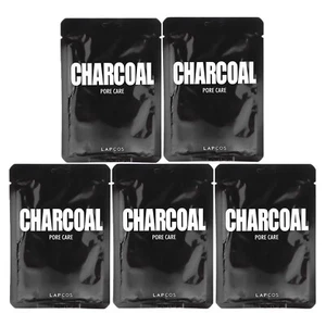 Charcoal Sheet Beauty Mask Set, Pore Care, 5 Sheets, 0.84 fl oz (25 ml) Each - Picture 1 of 3