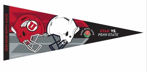 2023 Rose Bowl Utah Utes Penn State Nittany Lions 12x30 Premium Pennant Cover
