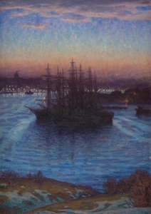 Prince Eugen : "Ships at Anchor. Winter" (1908) — Giclee Fine Art Print - Picture 1 of 7