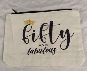 makeup travel bag fifty and fabulous cream color