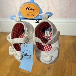 Disney Minnie Mouse Baby Shoes Soft Sole Crib Shoe 3 - 6 months BNWT