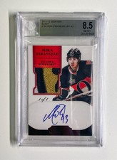 2011 Panini Dominion Mika Zibanejad RPA True 1/1 Rookie Patch Auto BGS 8.5/10