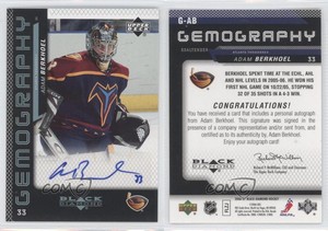2006-07 Upper Deck Black Diamond Gemography Adam Berkhoel #G-AB Auto