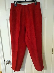 Silkland Women's 100%Silk Dressy Pants    Size 12    Red   Side Zip    (BT001L)  - Picture 1 of 8