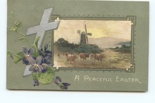 Postcard A Peaceful Easter Embossed Printed Posted 1907 GZ