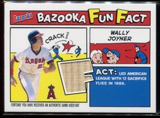 2005 Bazooka Fun Facts Relics WJ Wally Joyner Bat