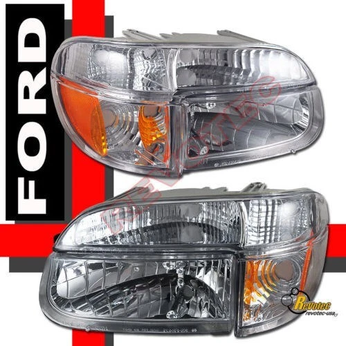 Хромированные фары 1995-2001 Ford Explorer XL XLT + комплект угловых сигнальных фар - Изображение 1 из 4