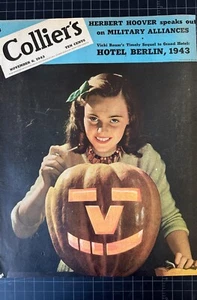 Vintage 1943 Collier’s Magazine Cover - Halloween Jack O’ Lantern - COVER ONLY - Picture 1 of 6