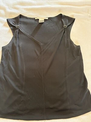 Top gótico elástico negro MAX STUDIO con sexy cuello en V talla grande Foto 1 de 4