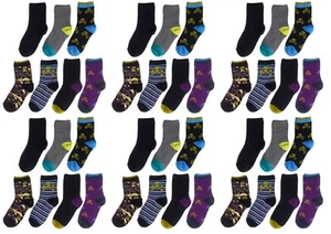 Boys Socks Kids Lot Wholesale New 42 Pairs Crew Mid Calf Size 3 4 5 6 7 Years - Picture 1 of 3