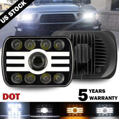 400W 5x7" 7x6" LED Hi-Lo DRL H6054 Headlight For Toyota Nissan Pickup Hardbody - Image 1 of 4