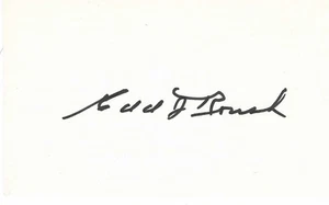 SIGNED 3x5 INDEX CARD OF HOF EDD ROUSH (DECEASED 1988)! GREAT AUTOGRAPH! - Picture 1 of 1
