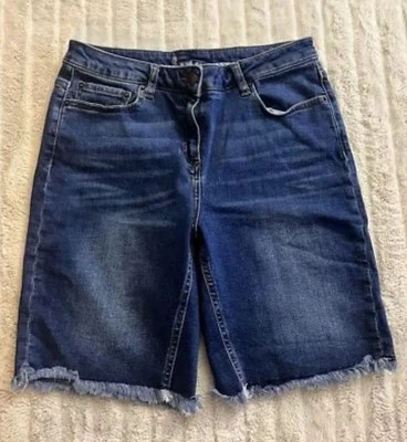 Boden Shorts Women’s Size 6 Blue Denim Frayed Hem Mid Thigh Summer Beachwear - Image 1 of 4