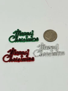 Miniatur Frohe Weihnachten Schilder Puppenhaus 3er Set rot grün silber - Bild 1 von 4