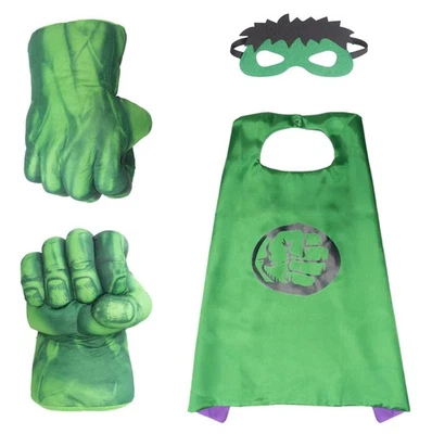 Plush Hands Fists Costume with Green Cape and Eye-Mask – Complete Set of P - Image 1 of 4