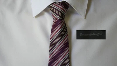 Ermenegildo Zegna Used Necktie Tie SUITS Mens Unisex SILK Multicolor Luxury #111 - Image 1 of 4