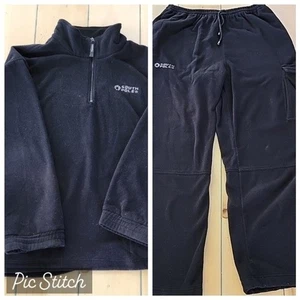 Vintage Y2K Southpole schwarz Fleece QuarterZip Pullover Jacke mit Hose Set Größe XL - Bild 1 von 16