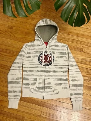 Vintage Y2K Women’s Medium Element Striped Full Zip Skateboard Hoodie - Image 1 of 4