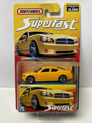 2006 Matchbox Superfast #75 Yellow Orange Dodge Charger - Image 1 of 3