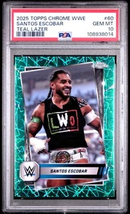 2025 Topps Chrome WWE #60 Santos Escobar Teal Lazer PSA 10 - Imagen 1 de 2