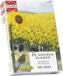 BUSCH 6003 HO SCALE Package Of 60 Plants Sunflower With Base UNBUILT L-1769 - Picture 1 of 4