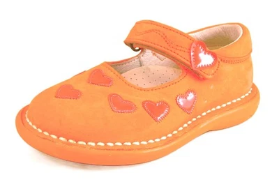 Sapatos DE OSU -Espanha -Meninas Laranja Couro Nubuck Coração Rosa -Europeu 24 -Tamanho 7 - Imagem 1 de 4
