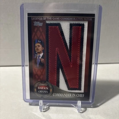 2009 Topps Baseball Legends of the Game Commemorative Patch Barack Obama /50 - Image 1 of 2