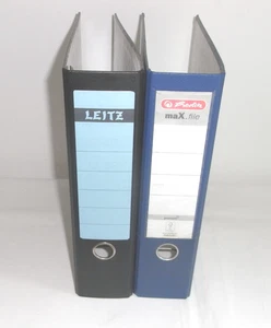 2 Stück Doppelordner 1 x blau Kunststoff LEITZ + 1 x beschichteter Karton SIGMA - Bild 1 von 4