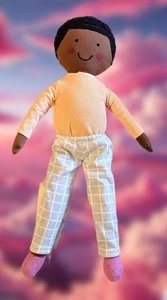 PillowFort Pillow Pal Plush African American Doll Embroidered Face Hair 19" - Picture 1 of 1