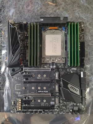 MSI X399 SLI PLUS motherboard X399 AMD THREADRIPPER  2970WX 24C/48T, 256GB DDR4 - Image 1 of 3